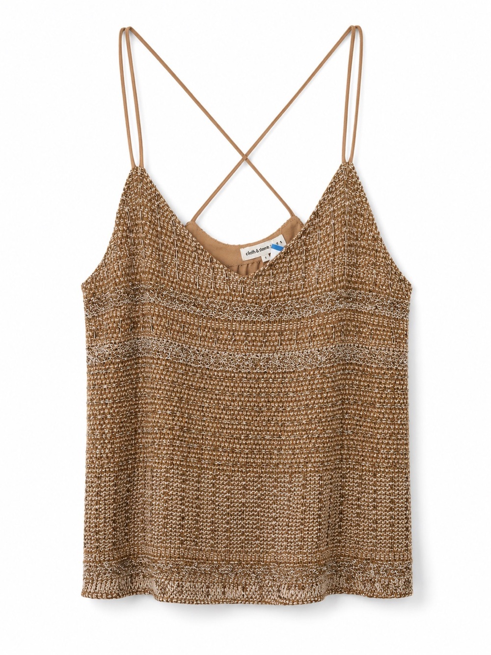 Willow & Clay Tan and Gold Shimmery Textured Cami
